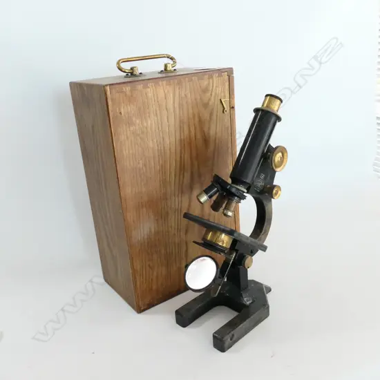 R & J BECK, LONDON, STANDARD MODEL 1 MICROSCOPE, IN CASE